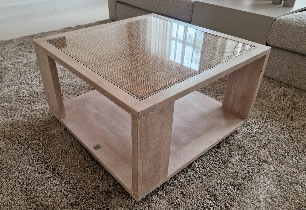 Riviera Maison salontafel 70x70x43cm, Ophalen, 50 tot 100 cm, Modern, Landelijk, Bohemian, Vierkant