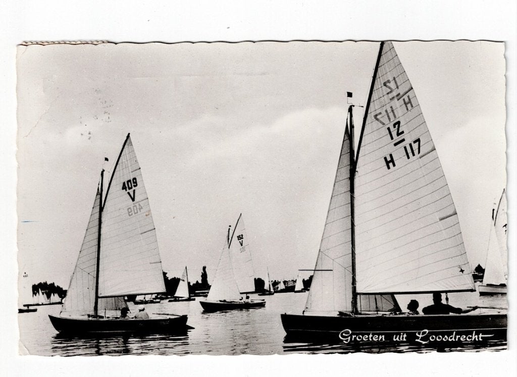 Loosdrecht 1962. Vele Zeilboten op het meer., Ophalen of Verzenden, 1960 tot 1980, Gelopen, Noord-Holland