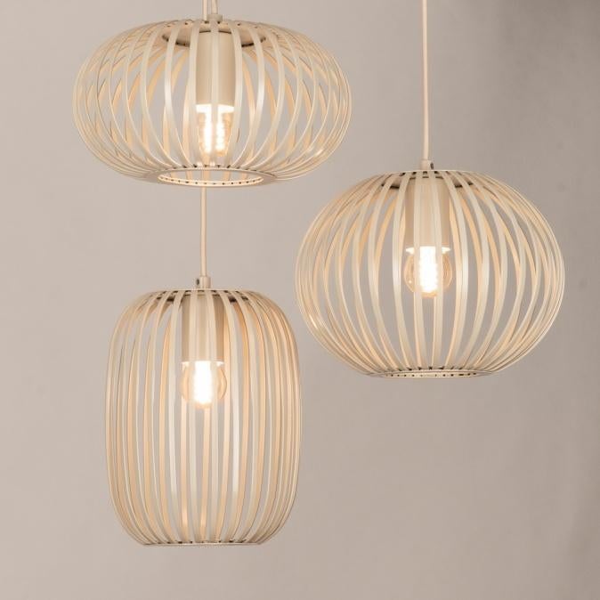hanglamp beige zand tafel eettafel hal japandi lamp 45cm, Ophalen of Verzenden, Nieuw