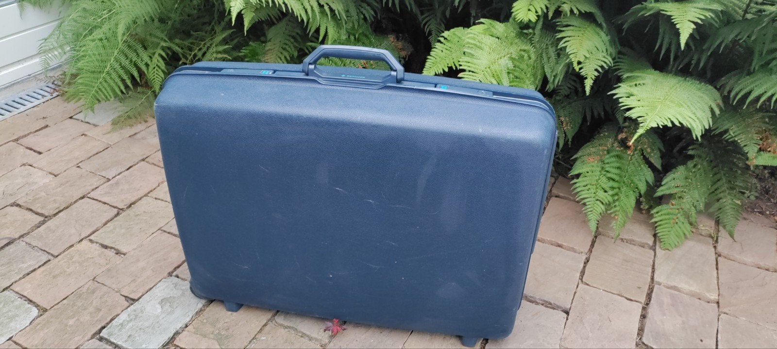 Grote Samsonite koffer, donkerblauw, Gebruikt, Hard kunststof, 45 tot 55 cm, 70 cm of meer