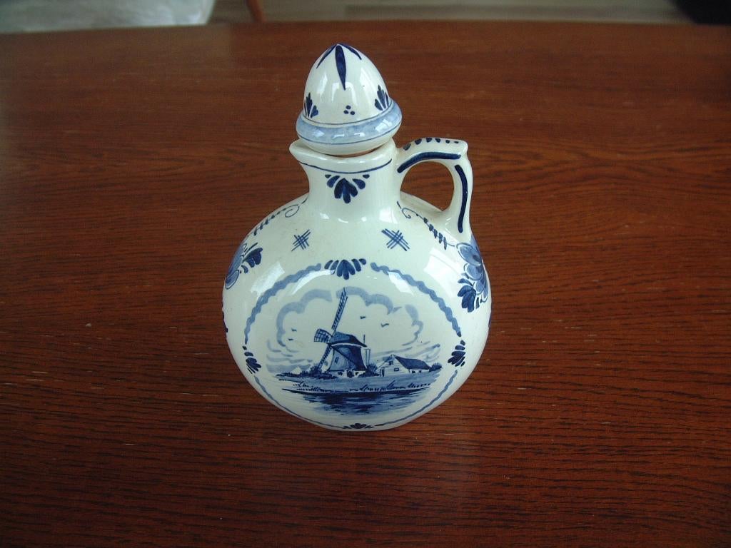 Delfts blauw drank kruikje slijterij van Elburg Apeldoorn, Ophalen of Verzenden
