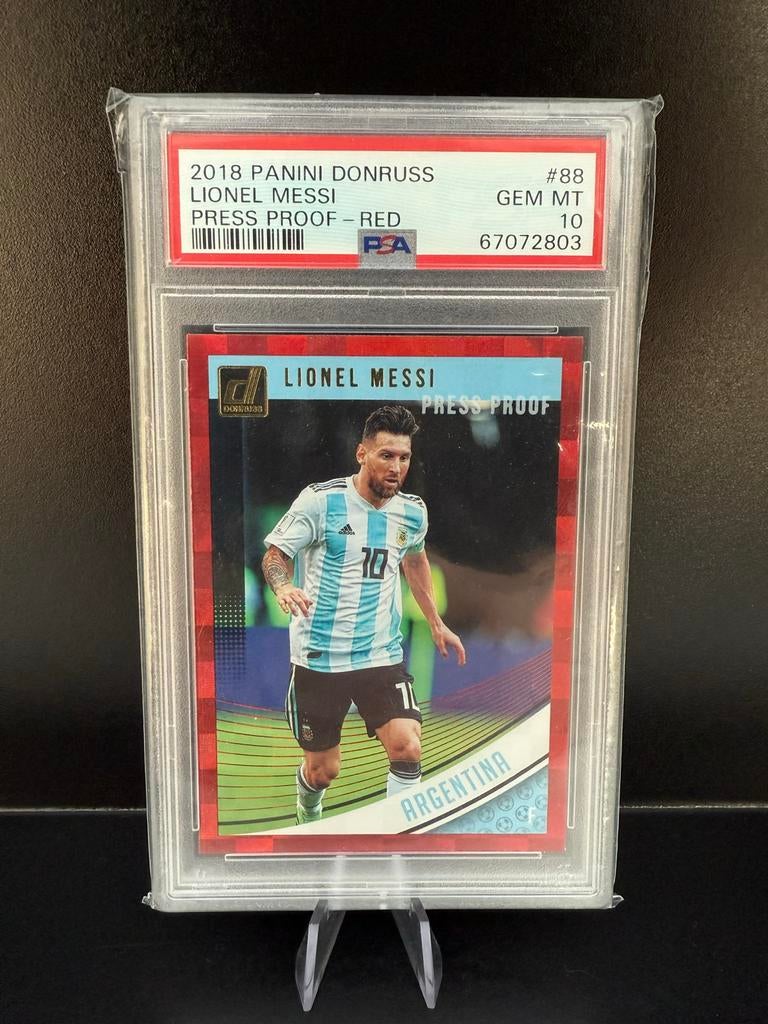 Lionel Messi panini donruss 2018 Press Proof PSA10 Voetbal, Ophalen of Verzenden, Zo goed als nieuw, Buitenlandse clubs, Spelerskaart