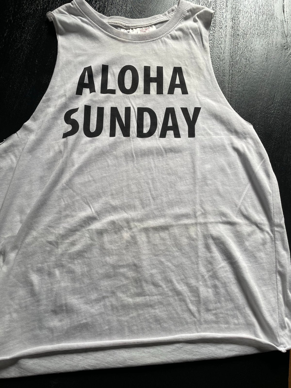 H&M Tanktop "Aloha Sunday", Kleding | Dames, Wit, Ophalen of Verzenden, Gedragen, Maat 36 (S)