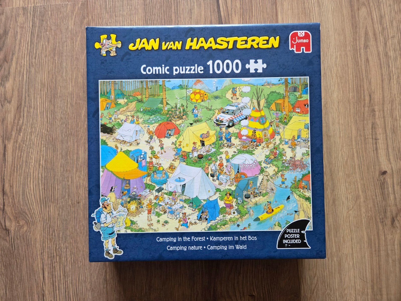 Puzzel Jan van Haasteren Kamperen in het bos, Ophalen of Verzenden, 500 t/m 1500 stukjes, Zo goed als nieuw, Legpuzzel