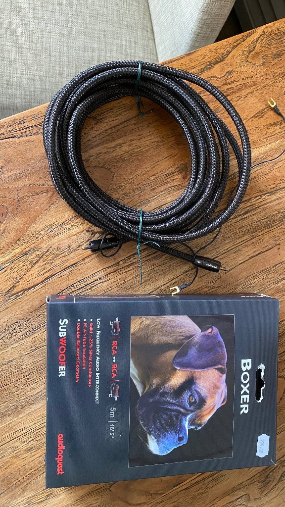 Boxer RCA subwoofer cable 5 meter, Ophalen, Gebruikt, 5 tot 10 meter, Interlink-kabel