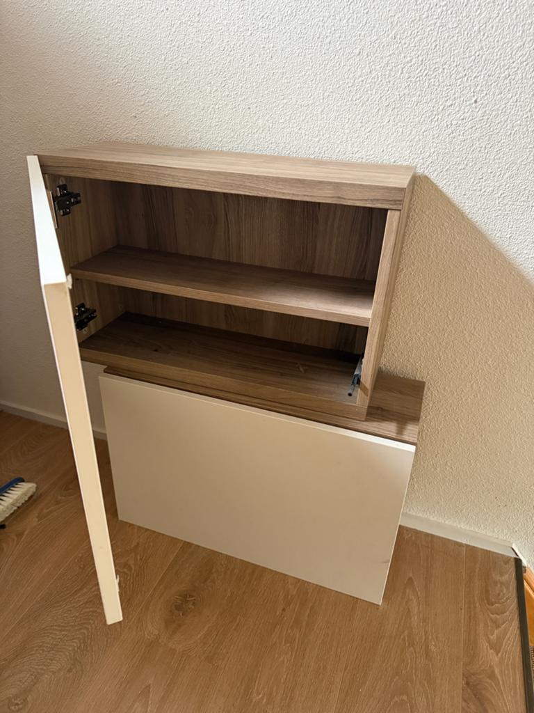 Ikea Besta Lappviken wit set 4 kastjes geglazuurd eiken, Ophalen, Zo goed als nieuw