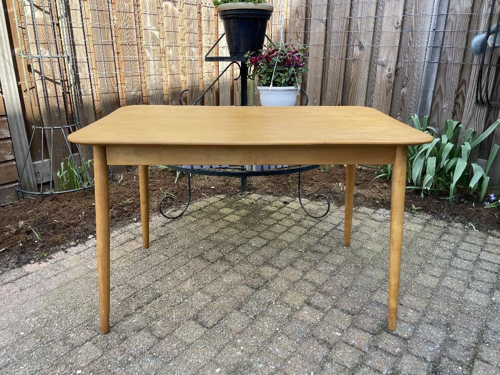 Vintage eettafel in Mid-Century Moderne stijl, Huis en Inrichting, Tafels | Eettafels, Ophalen, 100 tot 150 cm, 50 tot 100 cm
