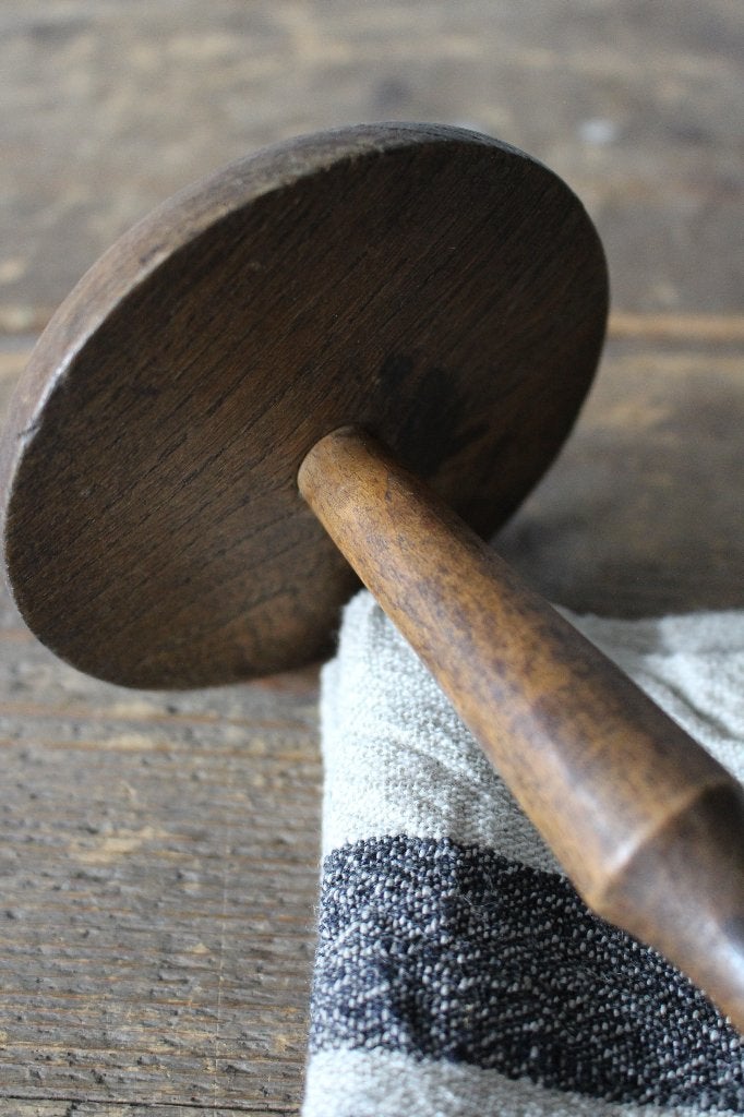 Oude brocante houten stamper *Pronck & Praal*, Ophalen of Verzenden