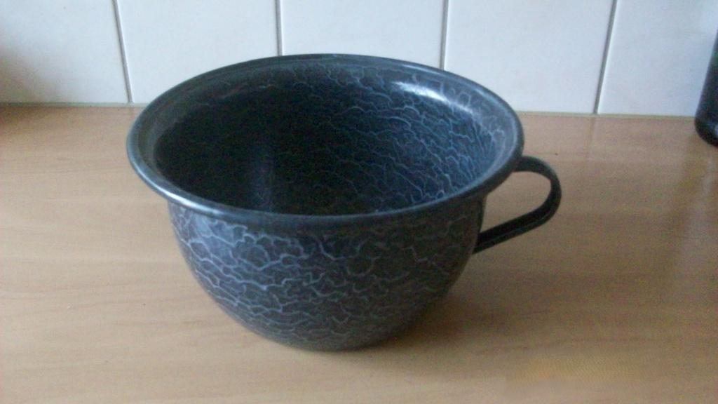 Grijsgewolkte emaille po / nachtspiegel, Ophalen of Verzenden
