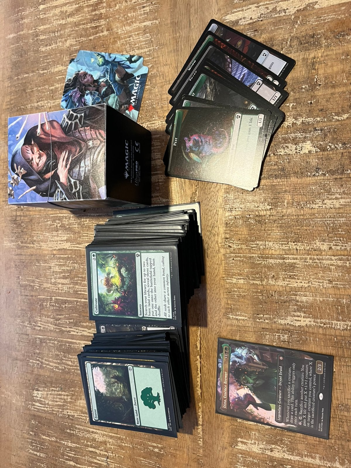 Witherbloom pestilence precon met sleeves en deckbox, Ophalen of Verzenden, Zo goed als nieuw