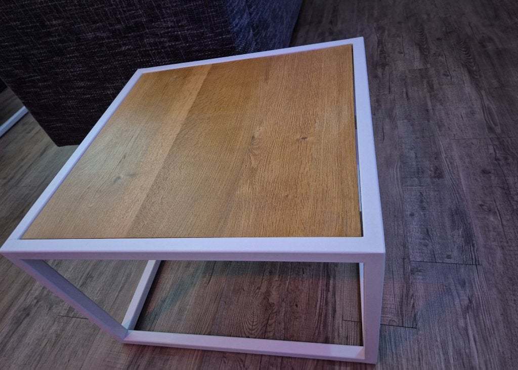 Spinder Design Diva salontafel/bijzettafel, 50 tot 100 cm, Vierkant, Zo goed als nieuw, Eikenhout