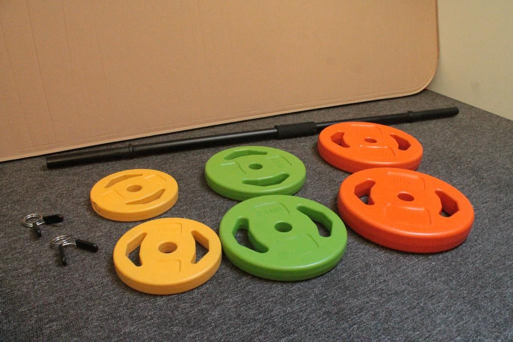 RS Sports Aerobic/bodypump set, Ophalen of Verzenden, Zo goed als nieuw, Benen, Halterset