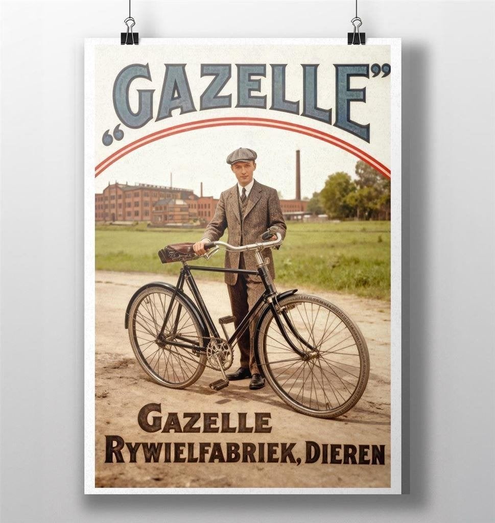Unieke GAZELLE Advertentie affiche Kunst Poster Print, Verzenden, Nieuw, Reclamebord
