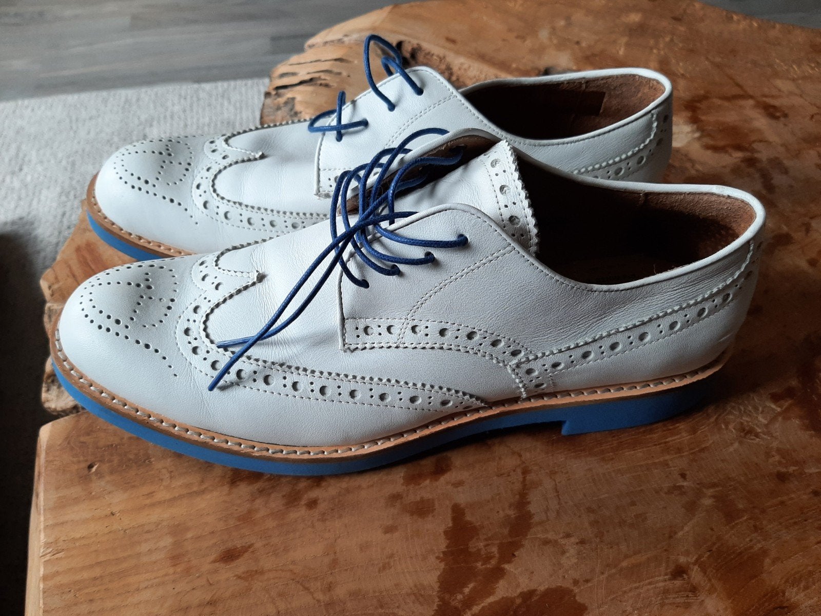 G-Star Raw Brogues Wit met Blauwe Details - Maat 42, Kleding | Heren, Ophalen, Zo goed als nieuw, Wit