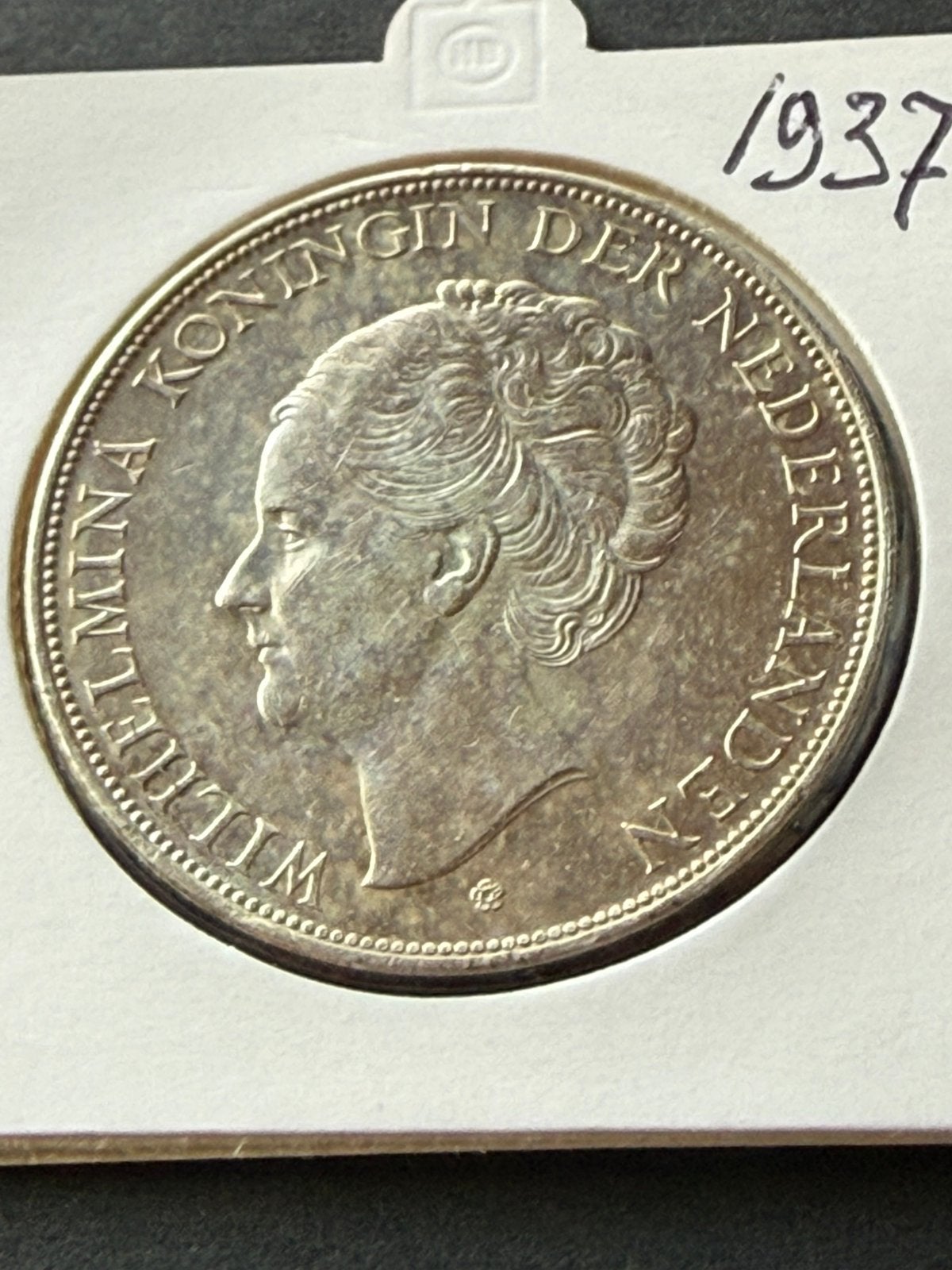 Rijksdaalder 1937, Postzegels en Munten, Munten | Nederland, Zilver, Ophalen of Verzenden, Koningin Wilhelmina, Losse munt