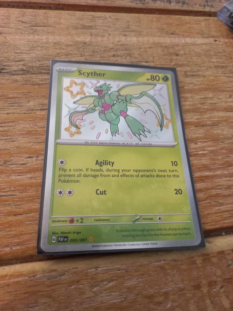 Scyter 95 shiny, Hobby en Vrije tijd, Verzamelkaartspellen | Pokémon, Ophalen of Verzenden, Zo goed als nieuw, Losse kaart, Foil