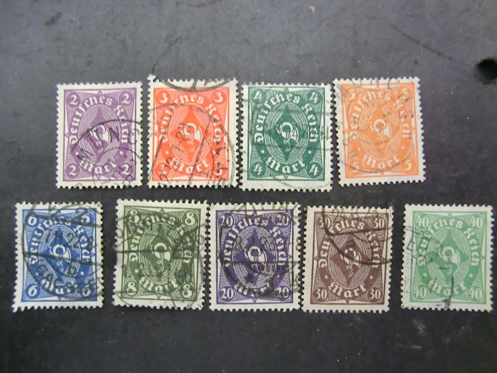 Duitse Riik serie 224 - 232 Gestempeld., Ophalen of Verzenden, Overige periodes, Postfris