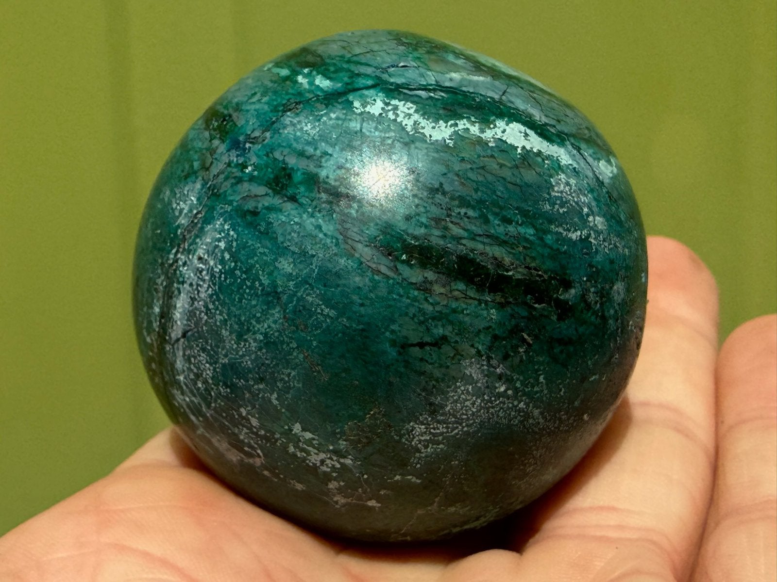 Malacolla - Chrysocolla met Malachiet  bol mineralen, Ophalen of Verzenden