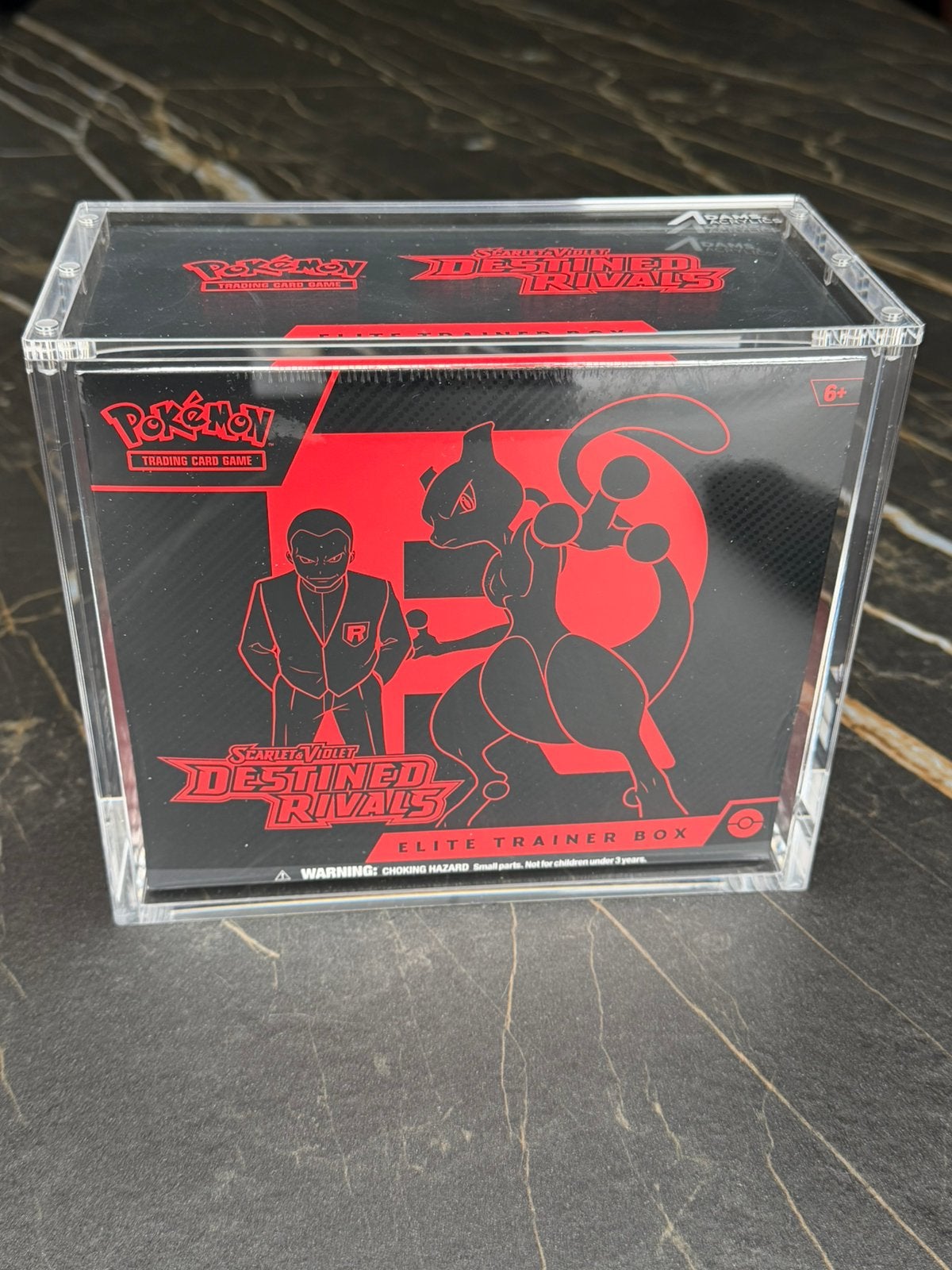 Pokémon Destined Rivals ETB Sealed + Adams Acrylic Case, Ophalen, Zo goed als nieuw, Boosterbox