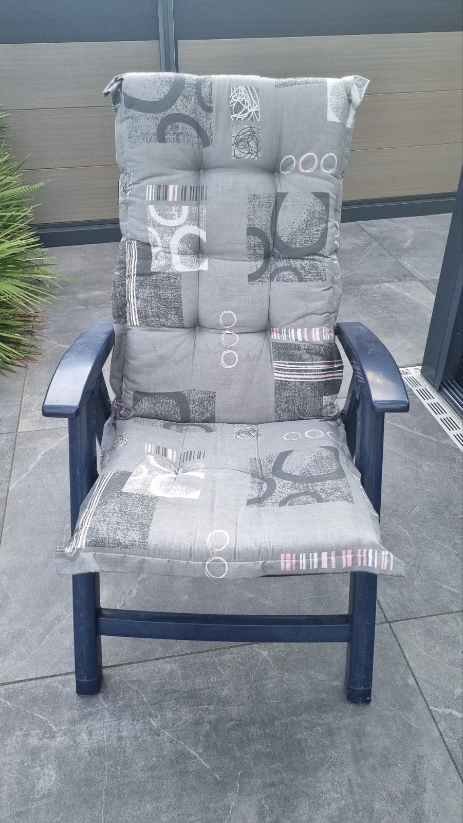 4 Hartman 5-standen tuinstoelen met kussens, Tuin en Terras, Ophalen, Gebruikt, Kunststof, Verstelbaar