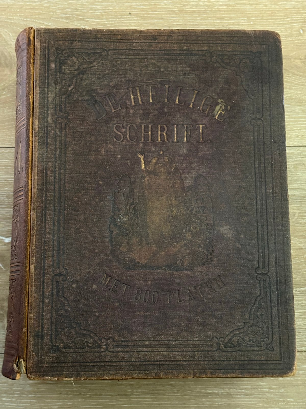 Antieke Bijbel - De Heilige Schrift met 800 Platen (1880), Antiek en Kunst, Ophalen of Verzenden