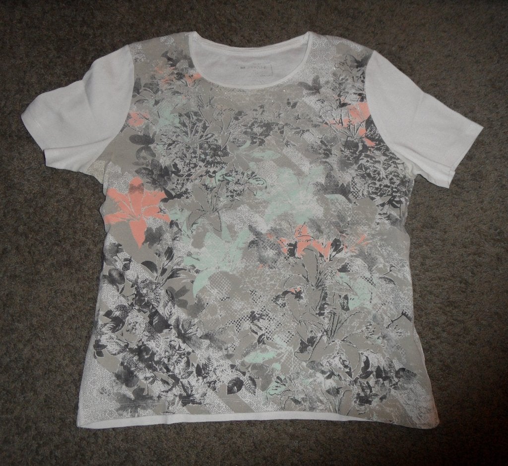 Net damesshirt van Fabiani, maat 42, zachte kleuren, Ophalen of Verzenden, Zo goed als nieuw, Maat 42/44 (L), Korte mouw