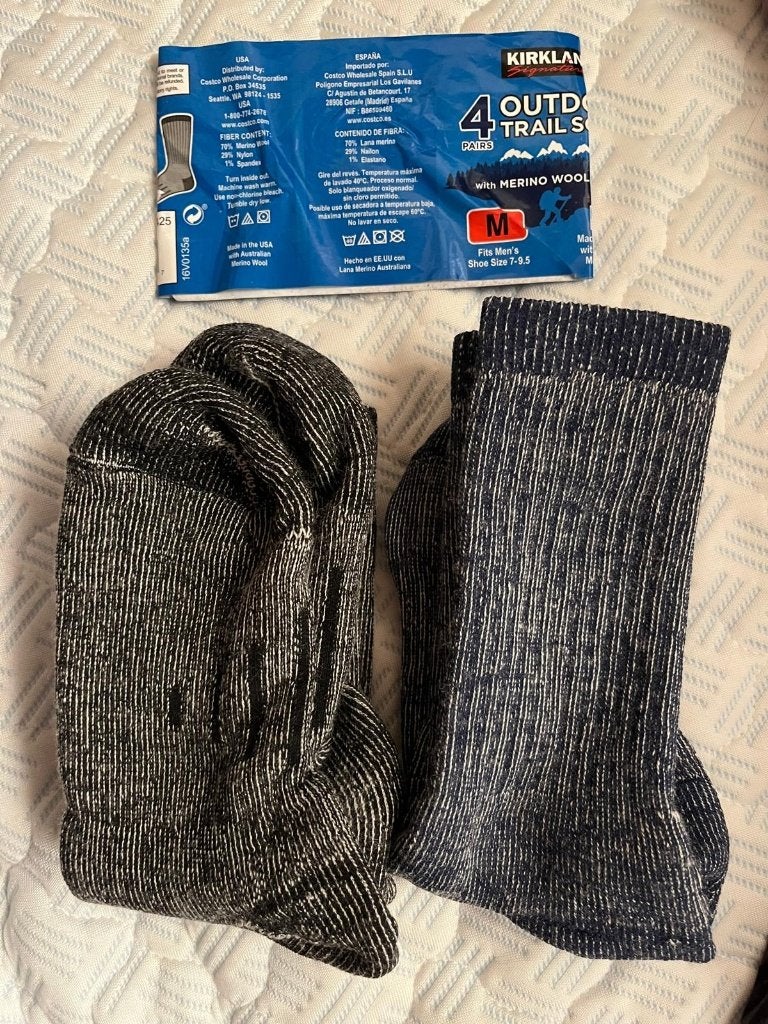 Kirkland Merino Wol Trail/hiking Sokken 2 paar maat 40-43, Ophalen, Zwart, Nieuw, Kirkland