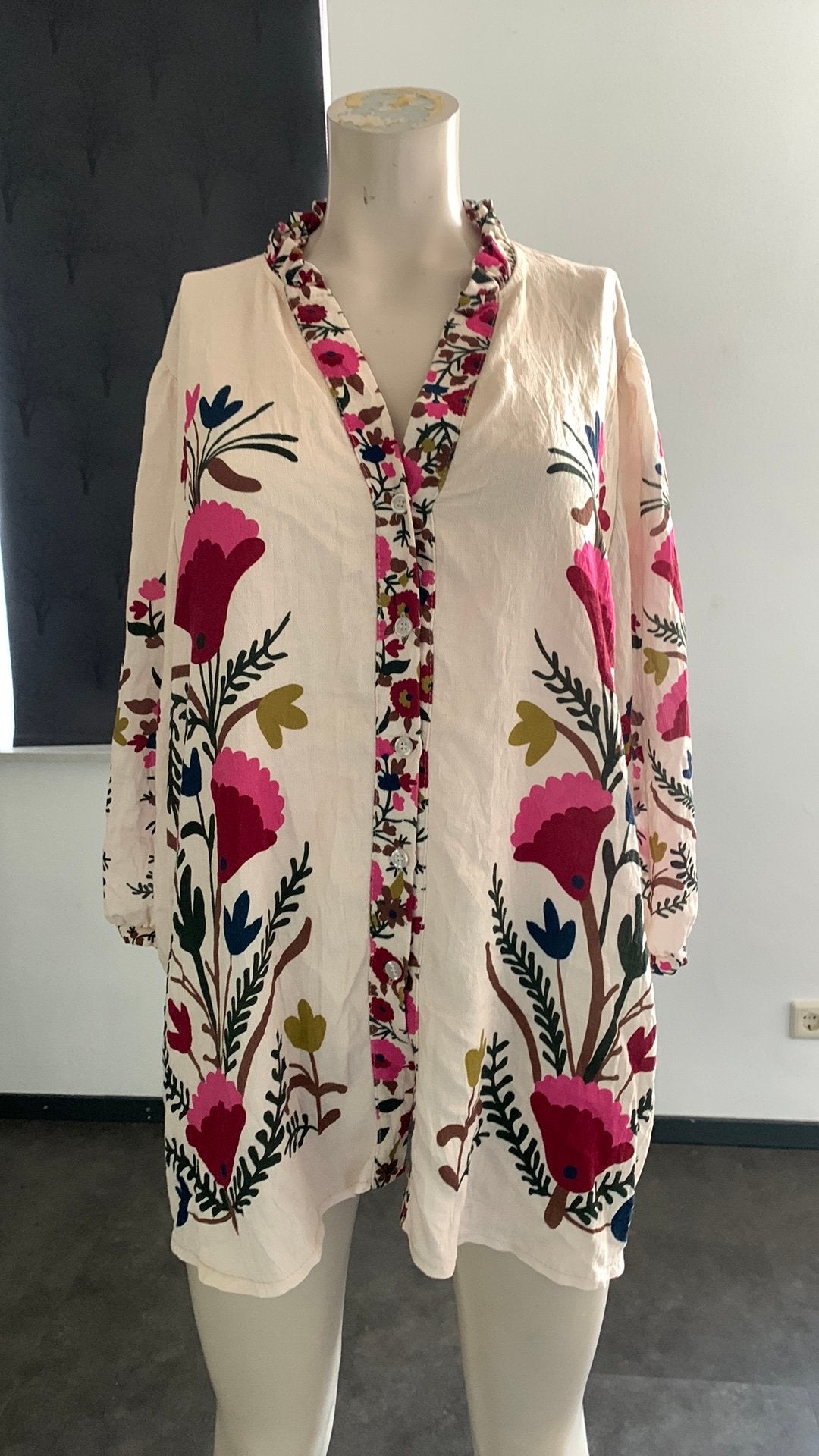 Cassis & paprika bloes maat 46 / 48, Kleding | Dames, Blouses en Tunieken, Ophalen of Verzenden, Zo goed als nieuw, Maat 46/48 (XL) of groter