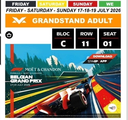 België Grand Prix F1 Spa 2026 | Verstappen Tribune, Twee personen, Juli
