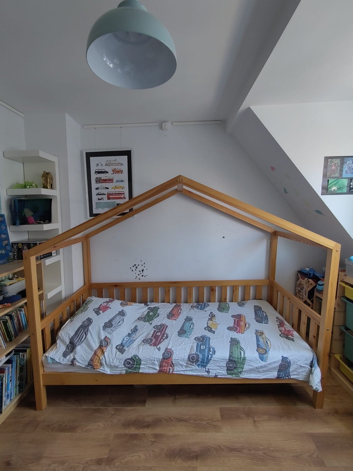 Kinderbed Huis, Kinderen en Baby's, Ophalen, 180 cm of meer, 85 tot 100 cm, Lattenbodem