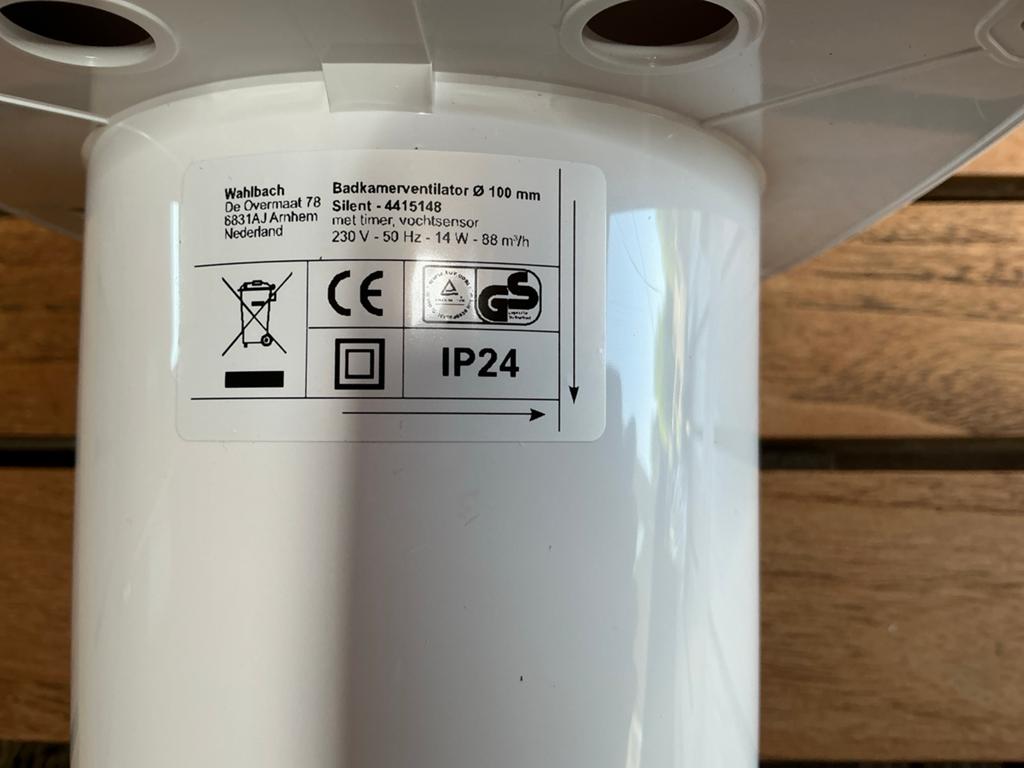 Wahlbach Badkamerventilator Ø 100 mm Silent met timer, Doe-het-zelf en Verbouw, Ventilatie en Afzuiging, Nieuw, Ventilator, Ophalen of Verzenden