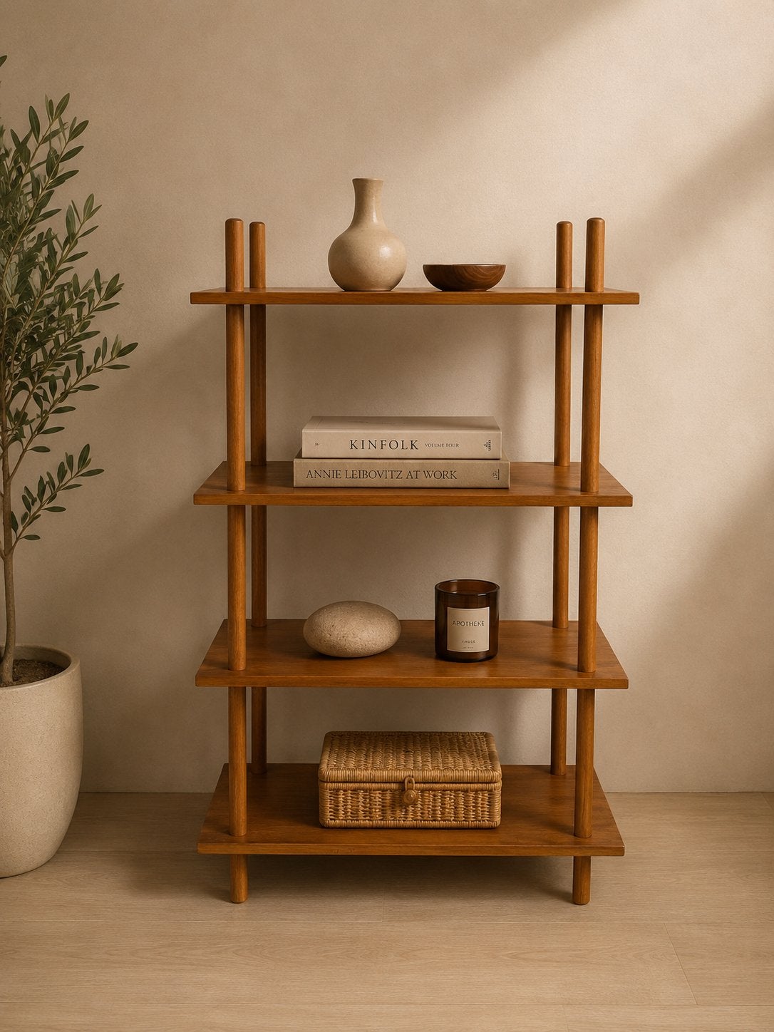 Vintage retro stokkenkast Massief fineer, Ophalen, Zo goed als nieuw, Minder dan 150 cm, Minder dan 100 cm