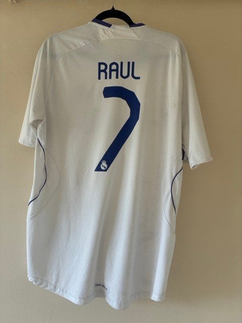 Real Madrid Thuisshirt Raúl #7 - Maat L, Adidas AG, Adi-Dassler-Straße 1, 91074 Herzogenaurach, Duitsland, Gebruikt, Shirt, Maat L