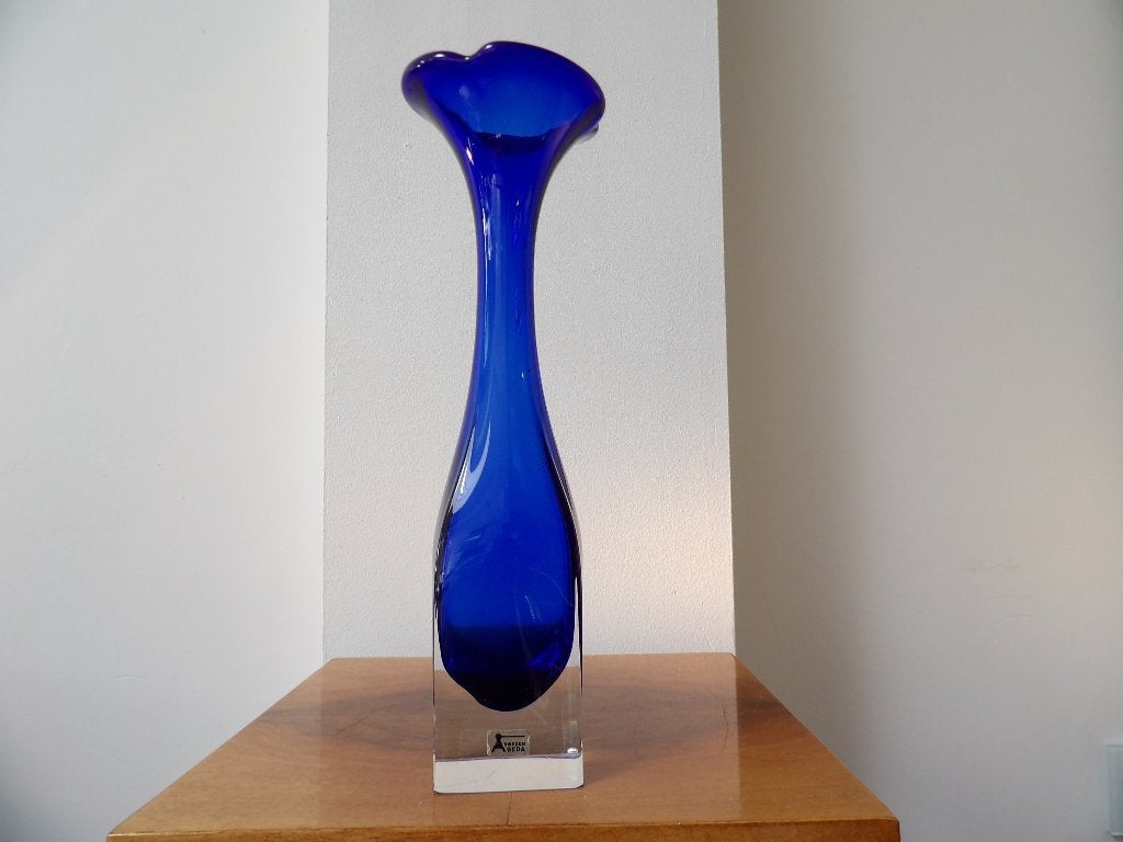 Zeldzame Kobaltblauwe Aseda Vaas - Bo Borgström Design, Antiek en Kunst, Ophalen of Verzenden