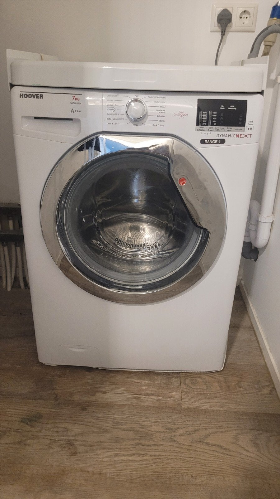 Hoover Dynamic Next Range 4 Wasmachine 7kg A+++ 1400rpm, 6 tot 8 kg, Ophalen, 1200 tot 1600 toeren, 85 tot 90 cm
