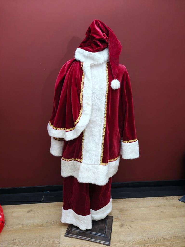Kerstman kostuum bordeaux, Ophalen, Zo goed als nieuw, Maat 46/48 (XL) of groter, Carnaval