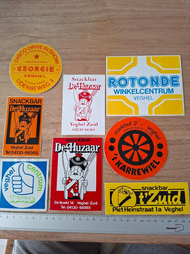 Stickers Veghel snackbar disco, Verzamelen, Ophalen of Verzenden, Zo goed als nieuw, Overige typen