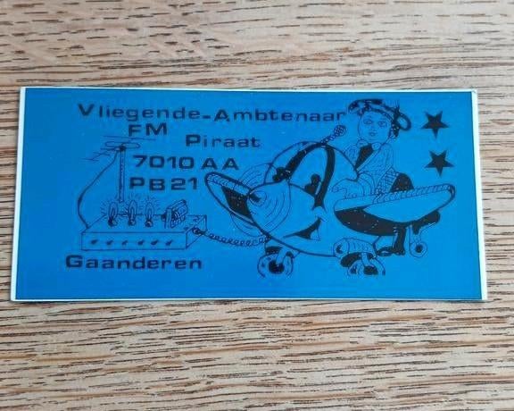 Sticker piraat piratenzender Vliegende Ambtenaar, GAANDEREN, Ophalen of Verzenden, Zo goed als nieuw