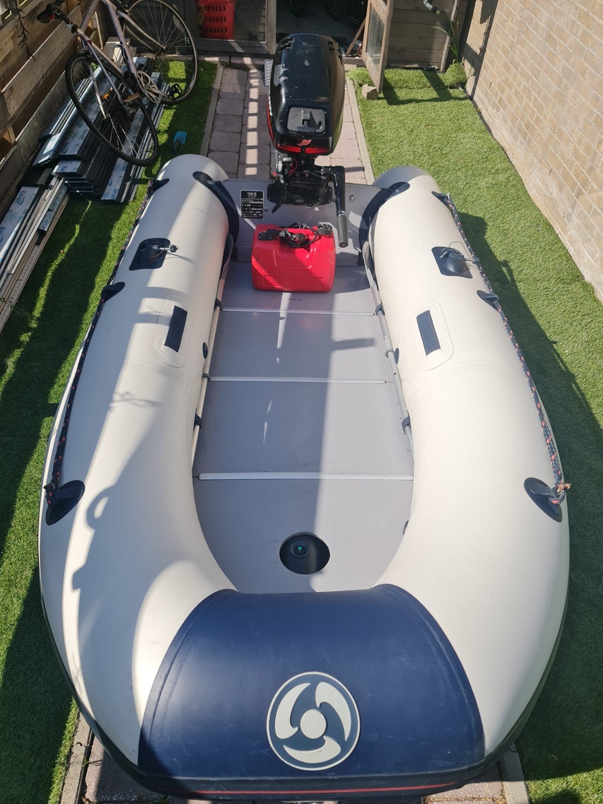 Rubberboot Yam 300S Met een mercury 9.9 PK buitenboordmotor, Watersport en Boten, Rubberboten, Ophalen, Gebruikt, Peddels, Mercury