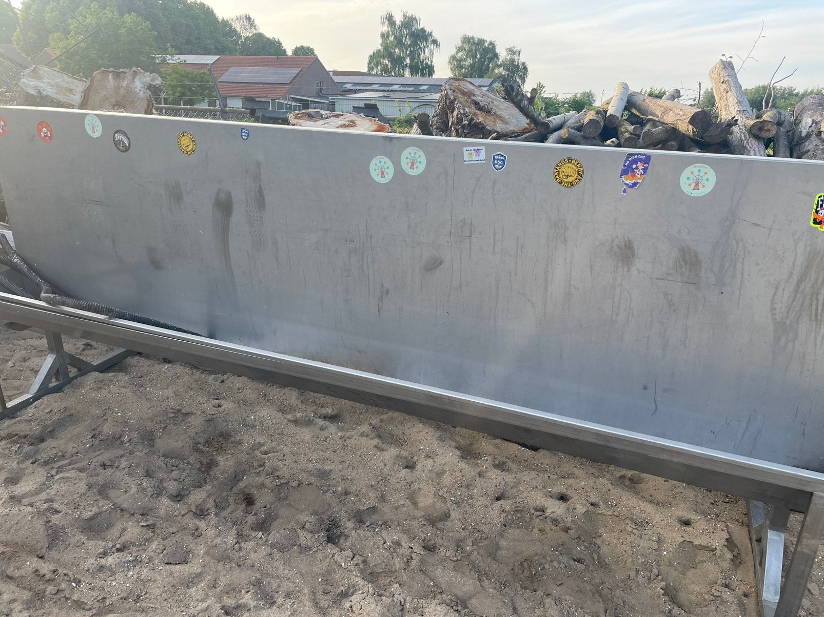 Rvs plasbak - met los onderstel, Ophalen, Gebruikt, Overige metalen