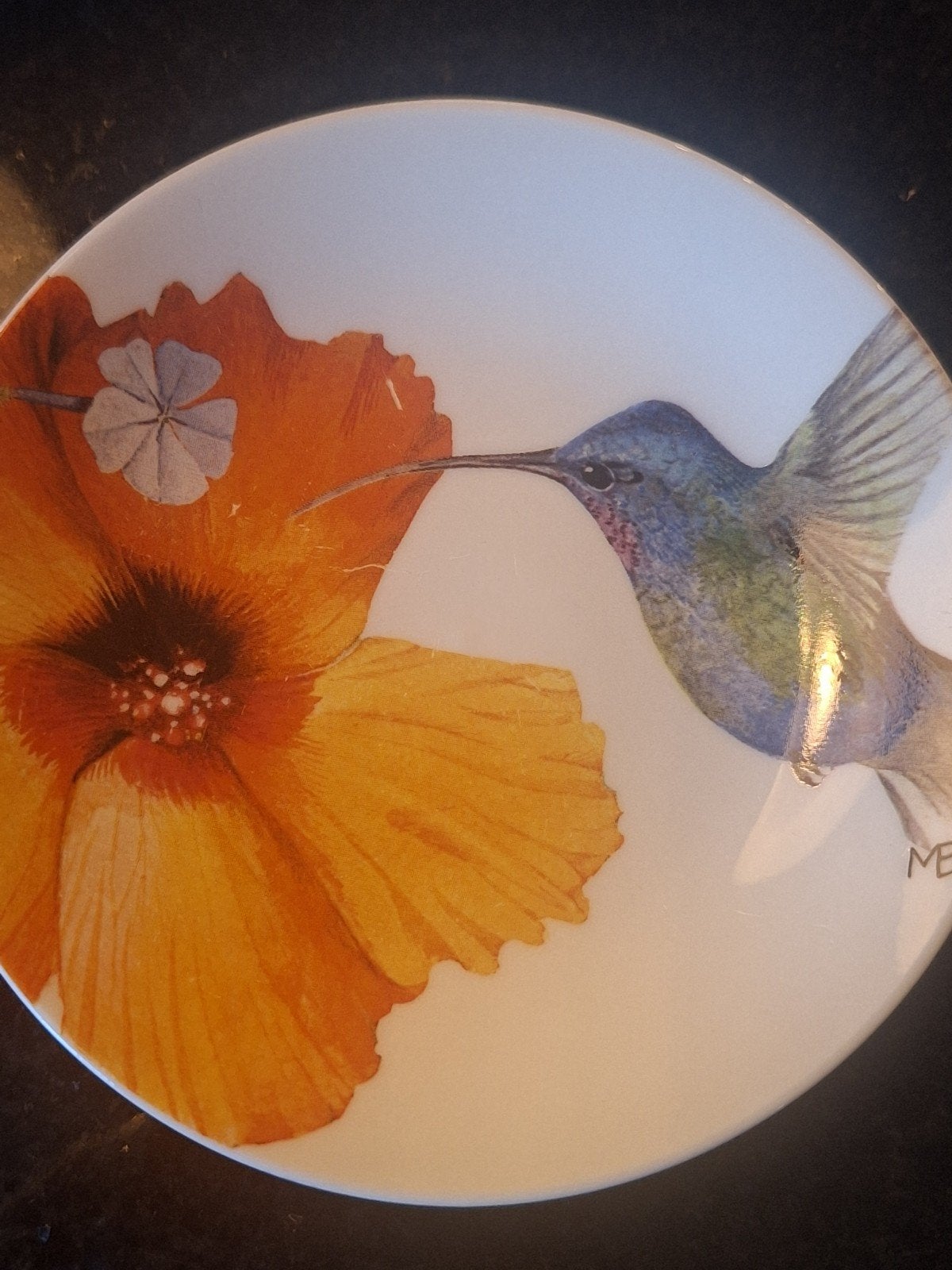 12 delig Servies Marjolein van Basten - Kolibrie en Bloemen, Overige merken, Ophalen of Verzenden, Zo goed als nieuw, Modern