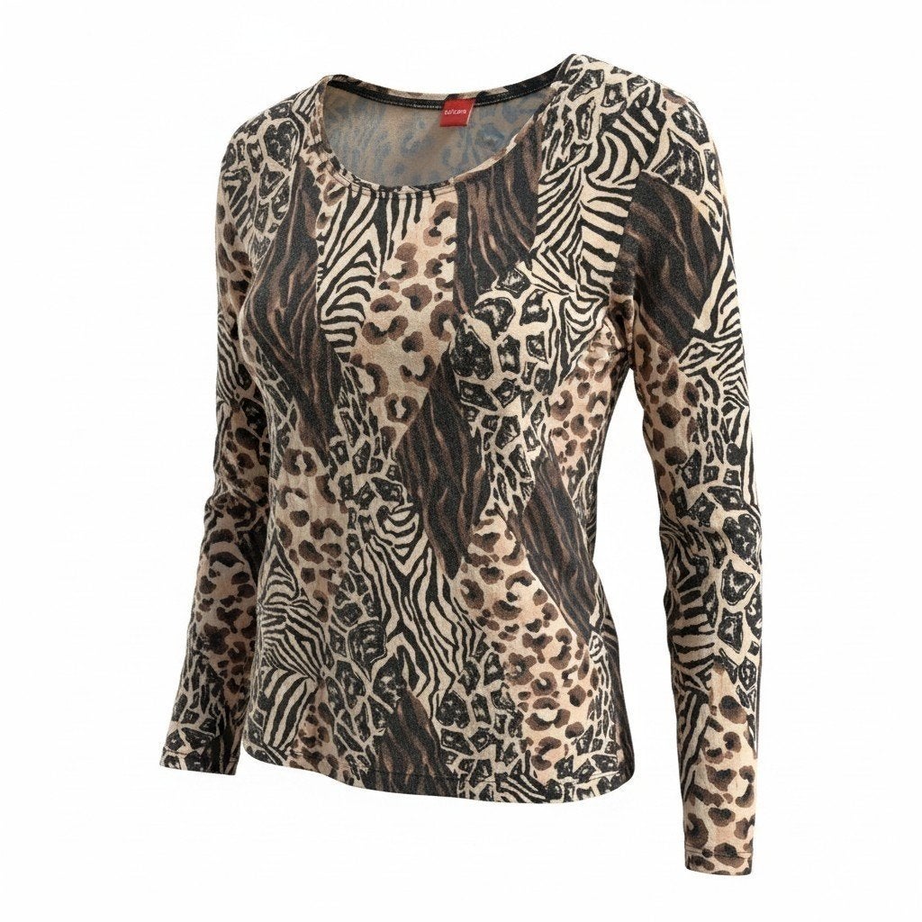 Olsen dames top met dierenprint maat 42, Olsen, Beige, Maat 42/44 (L), Ophalen of Verzenden
