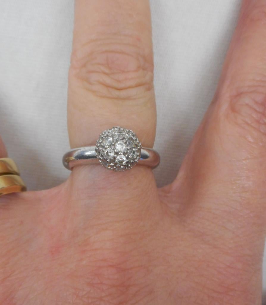 Zilveren Ti Sento ring met steentjes maat ruim 16,5 nr.2522, Verzenden, Dame, Zilver, Zilver