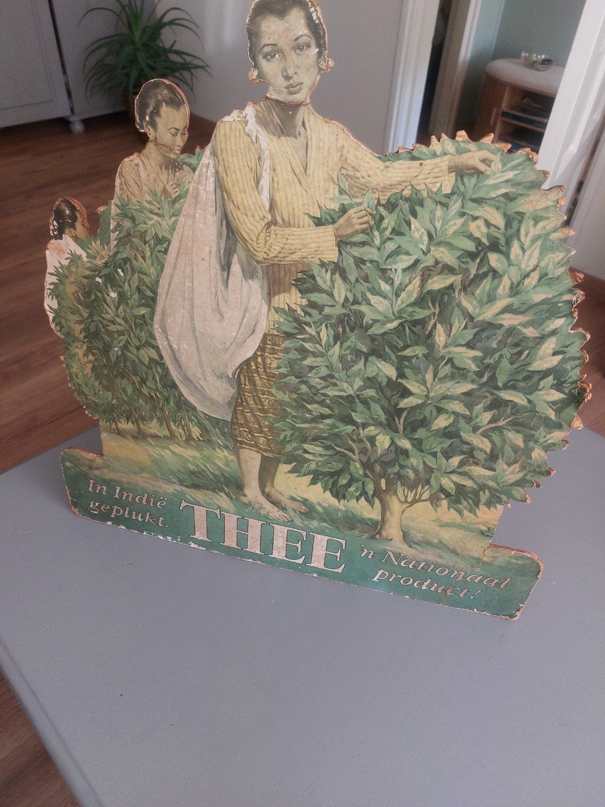 Thee uit Indië , reclame standaard., Ophalen of Verzenden, Gebruikt, Reclamebord