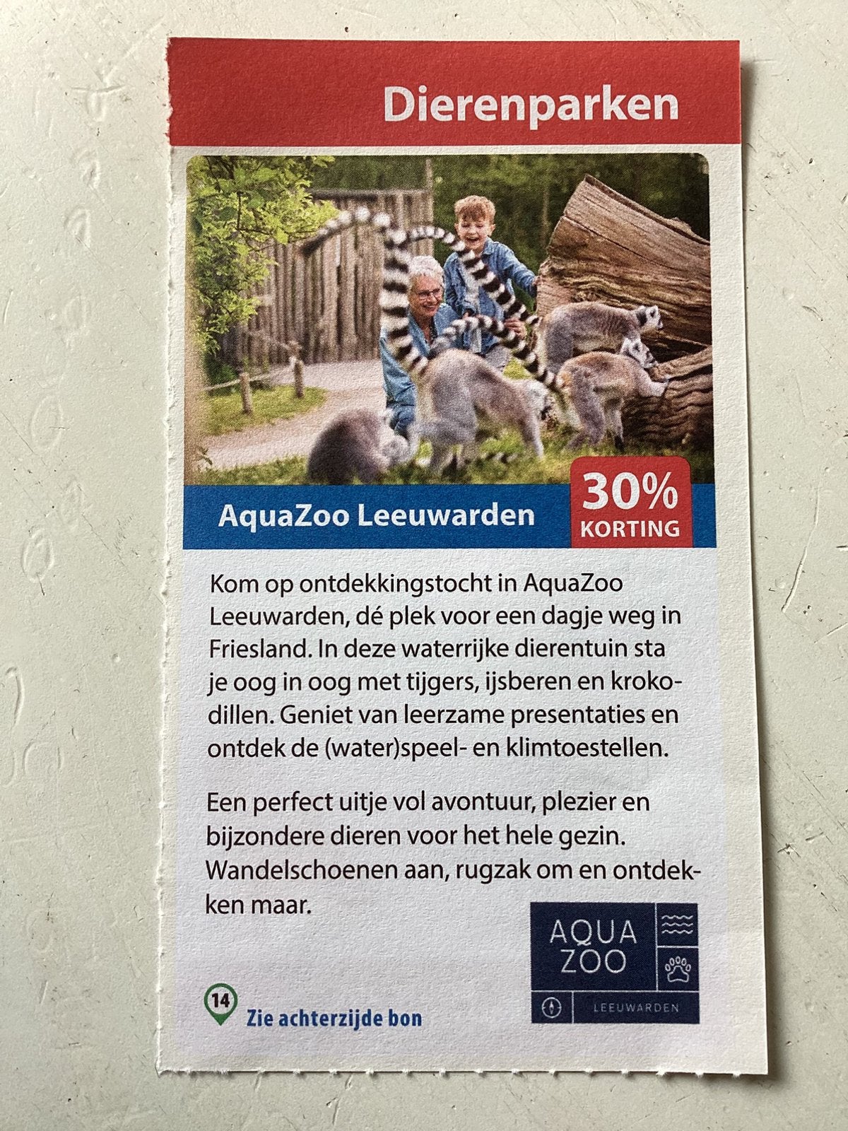 Kortingsbon AquaZoo Leeuwarden, Drie personen of meer, Kortingsbon, Overige typen