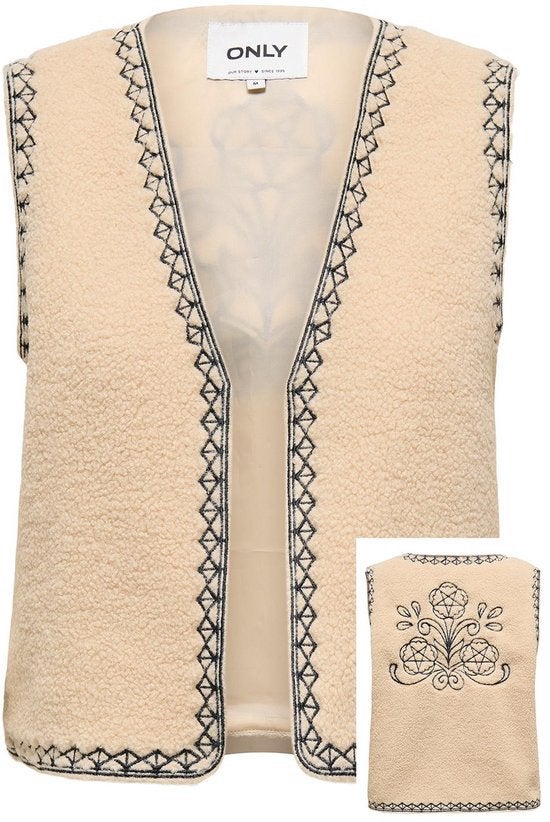 Only gilet - Maat M, Kleding | Dames, Bodywarmers, Verzenden, Nieuw, Maat 38/40 (M), Beige