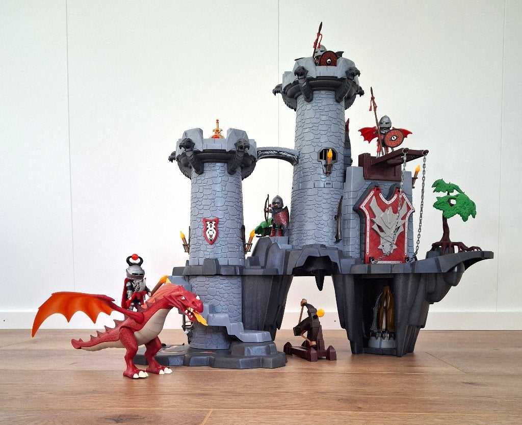 Playmobil 4835 Zwarte Drakenburcht, compleet!, Complete set, Ophalen of Verzenden, Zo goed als nieuw, Kasteel/Fort