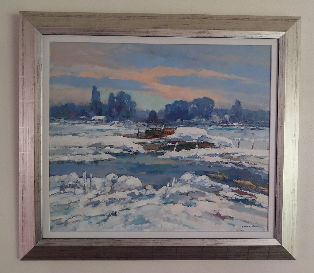 Frans Manders (1939) - Winterlandschap - 2014, Antiek en Kunst, Ophalen