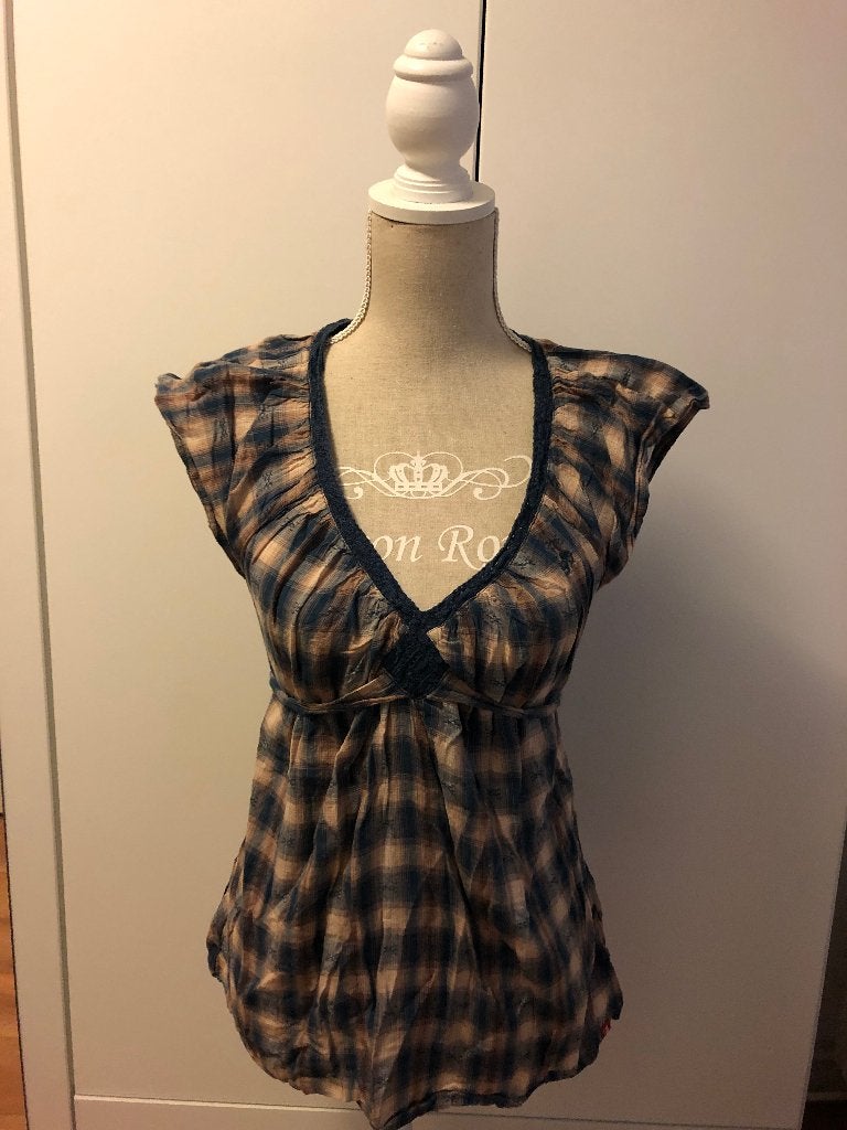Leuke dames blouse Esprit, Ophalen, Blauw, Nieuw, Maat 36 (S)
