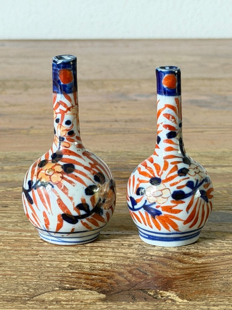 Paar Flesvaasjes / steekvaasjes - Imari - Japan / Arita, Ophalen of Verzenden